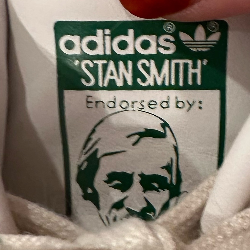 Adidas Stan Smith Women's White Sneakers with Green Trim size 7 - Picture 2 of 6